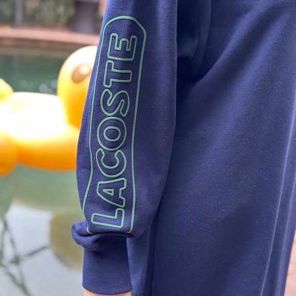 LACOSTE OVERSIZED ZIP NECK POLO DRESS EF9344 NAVY - Picture 6 of 11